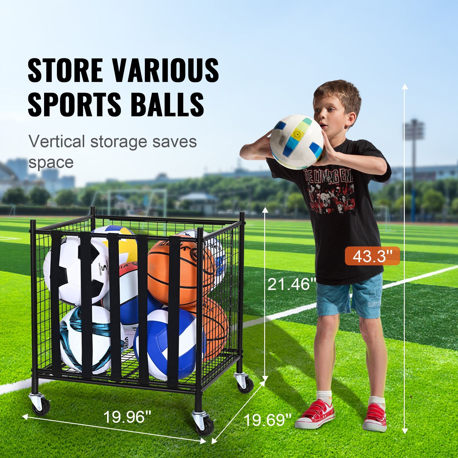 Rolling Sports Ball Storage Ca - Sports Equipment Garage Organizer ulasan dan harga