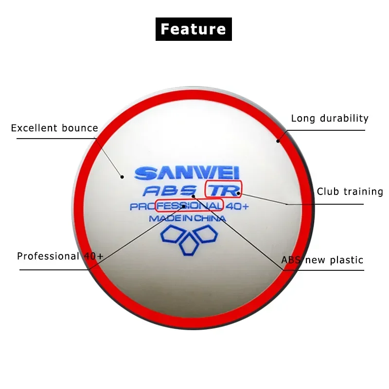 SANWEI-ABS TR 3 Star Table Ten - Ping Pong Ball Set ulasan dan harga