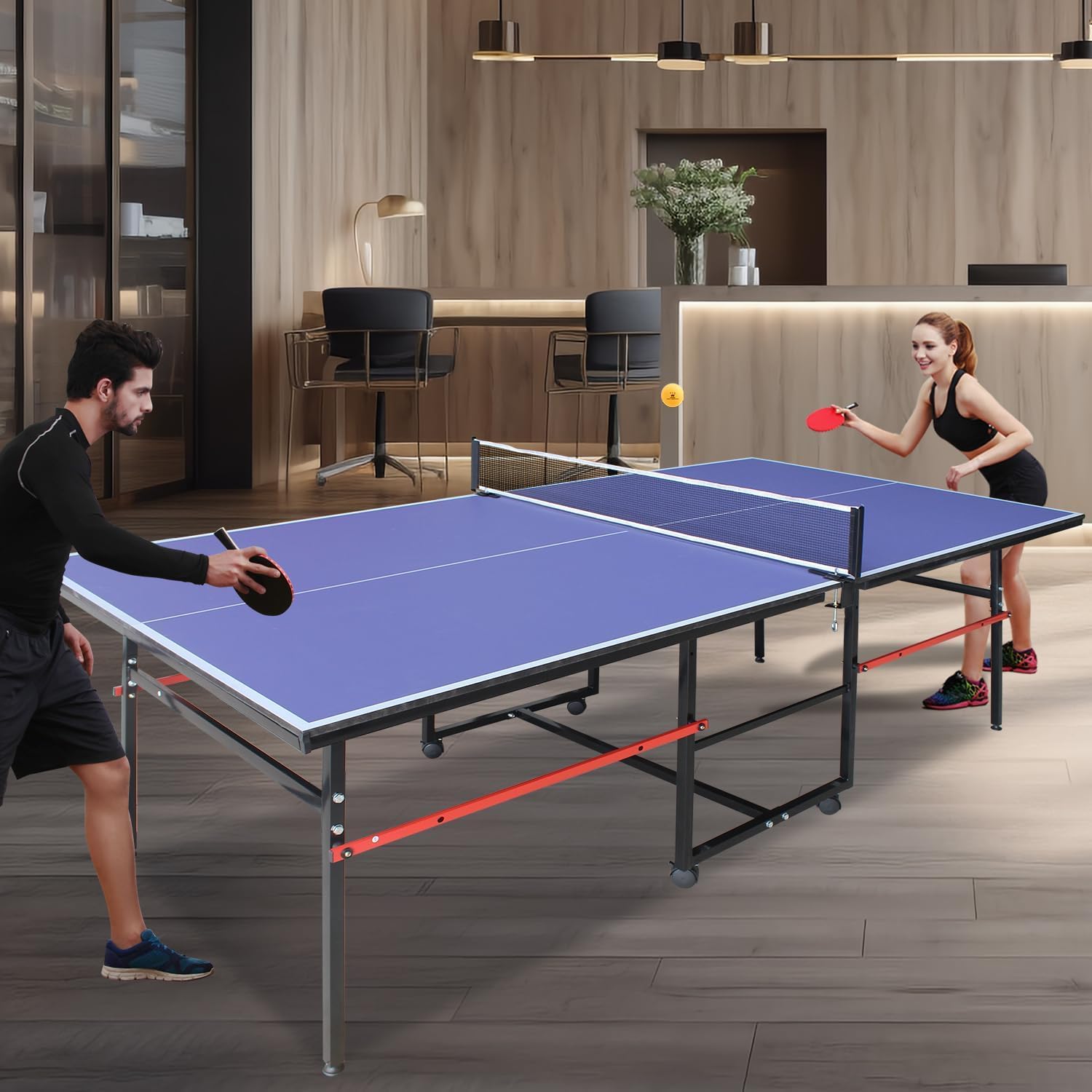 8 ft Portable Ping Pong Table， - Ping Pong Ball Set ulasan dan harga