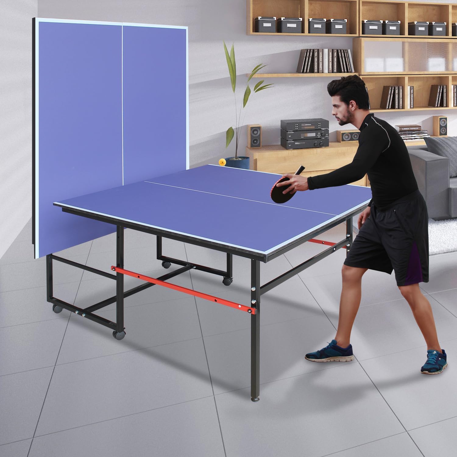 8 ft Portable Ping Pong Table， - Ping Pong Ball Set ulasan dan harga