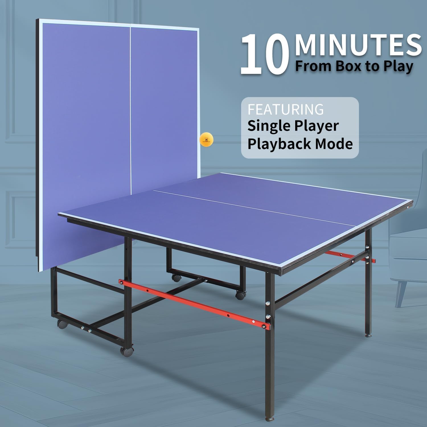 8 ft Portable Ping Pong Table， - Ping Pong Ball Set ulasan dan harga