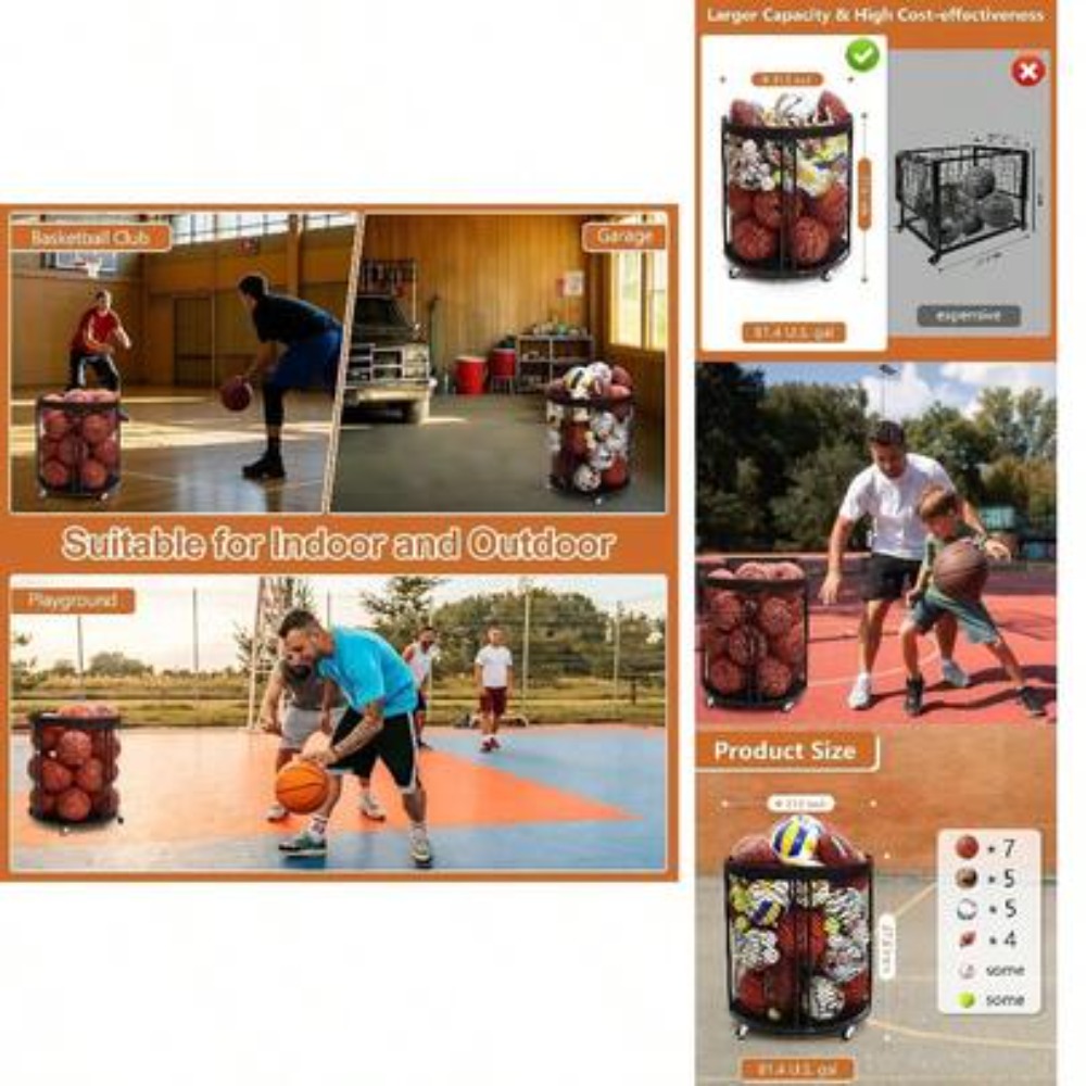 Heavy Duty Ball Storage Bin Ca - Sports Equipment Garage Organizer ulasan dan harga