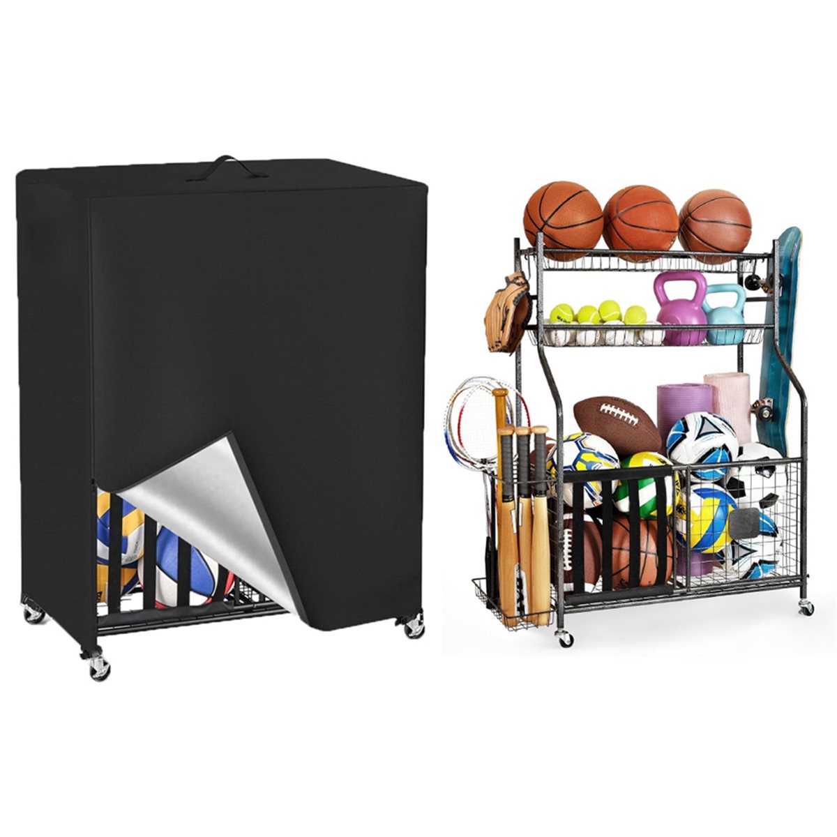 Basketball Rack Cover Garage S - Sports Equipment Garage Organizer ulasan dan harga