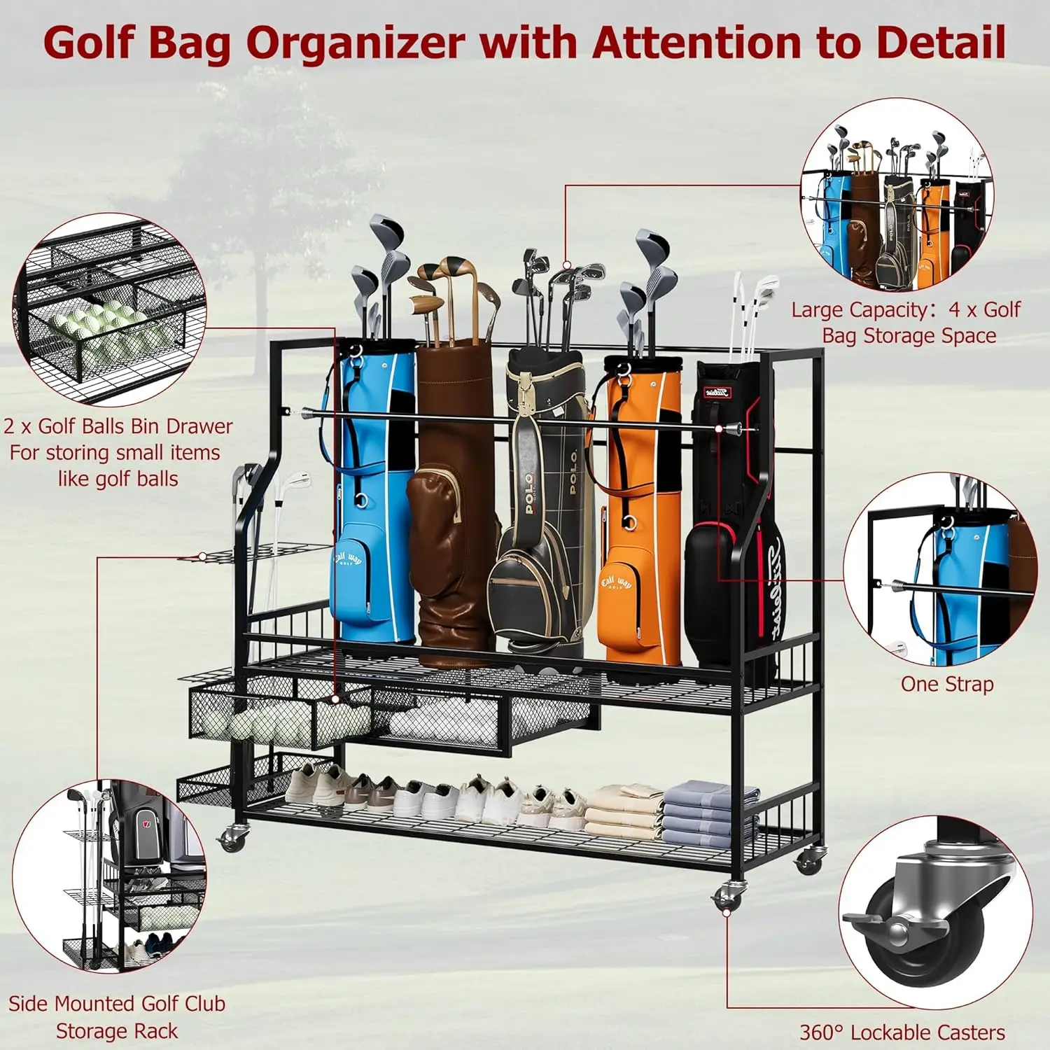 Multifunctional Rolling Golf B - Sports Equipment Bag With Wheels ulasan dan harga