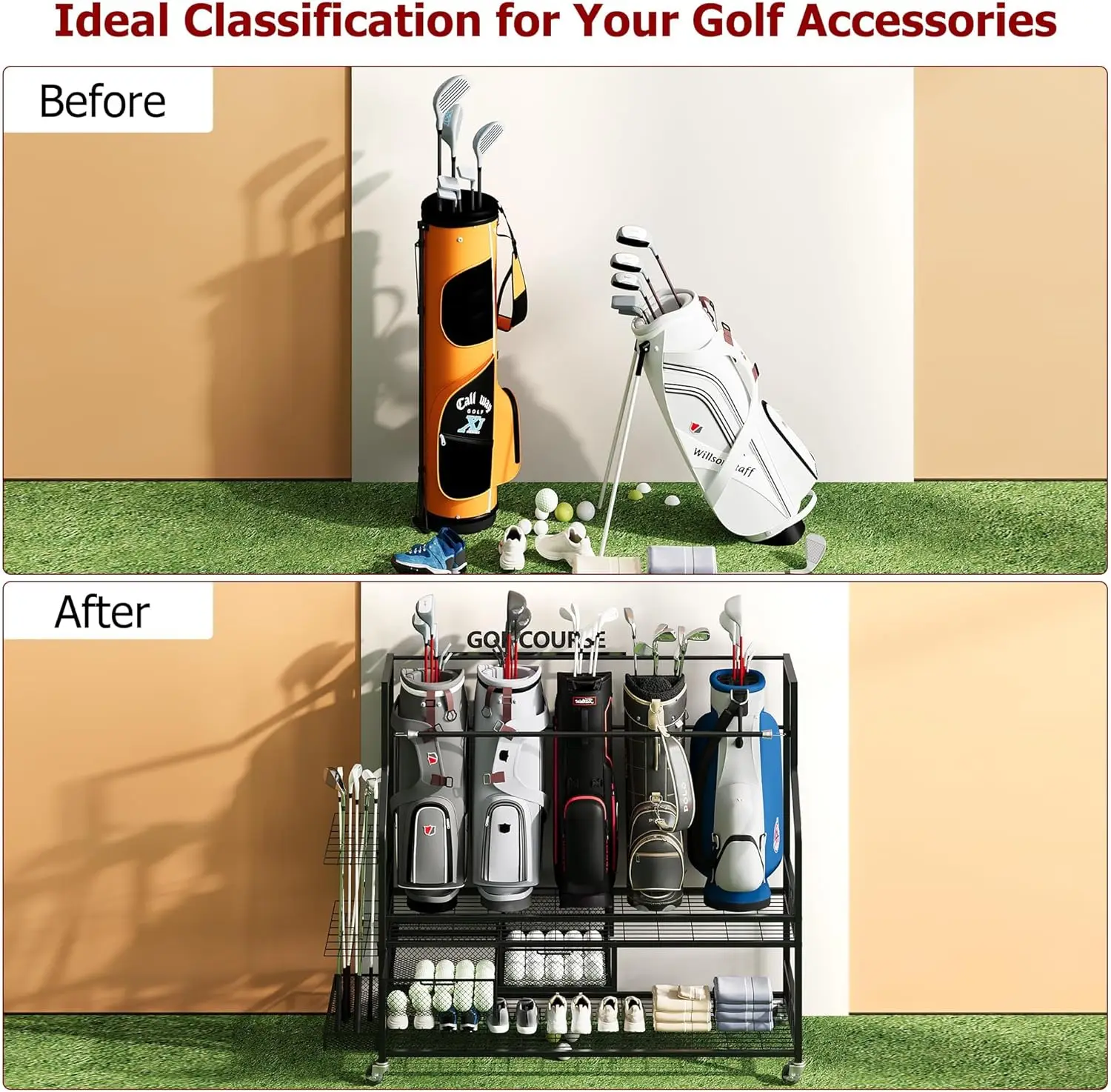 Multifunctional Rolling Golf B - Sports Equipment Bag With Wheels ulasan dan harga