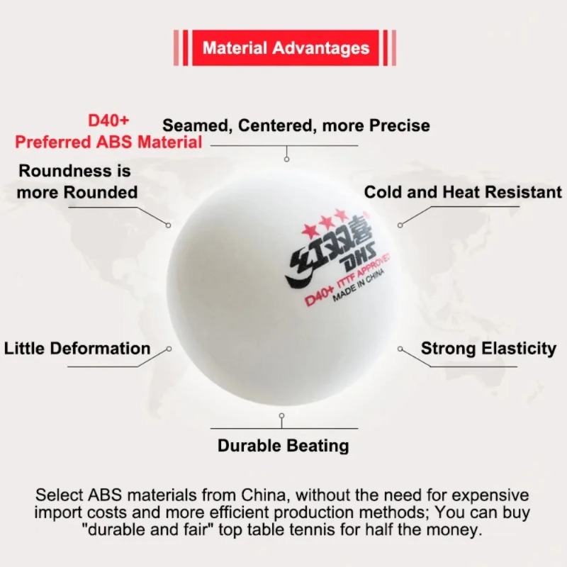 original DHS Seamed Table Tenn - Ping Pong Ball Set ulasan dan harga