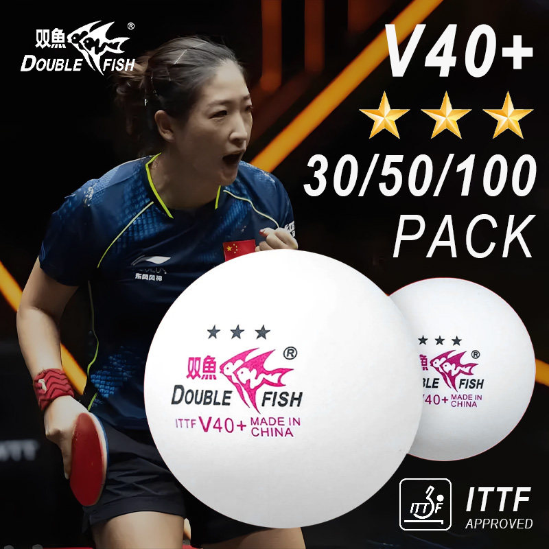 DOUBLE FISH 3 Star V40+ 30/50/ - Ping Pong Ball Set ulasan dan harga
