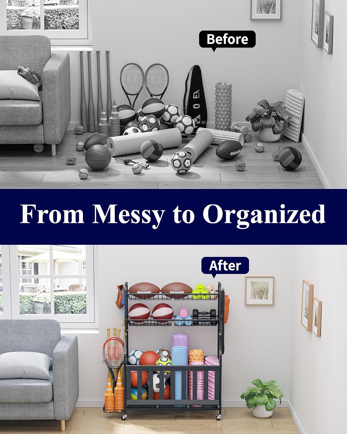Sports Equipment Storage Organ - Sports Equipment Garage Organizer ulasan dan harga